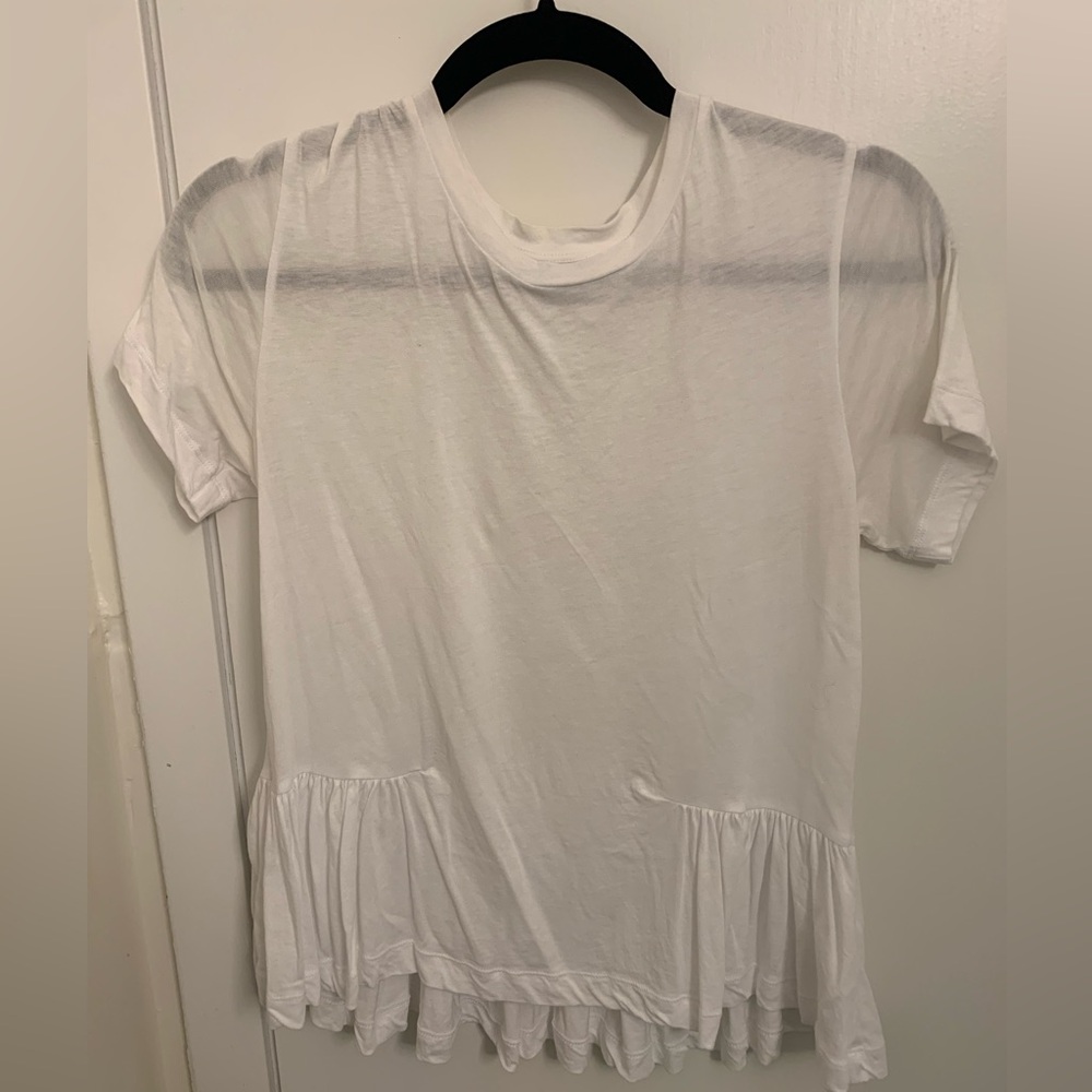 Sunday Best White T shirt w/ peplum detail - S